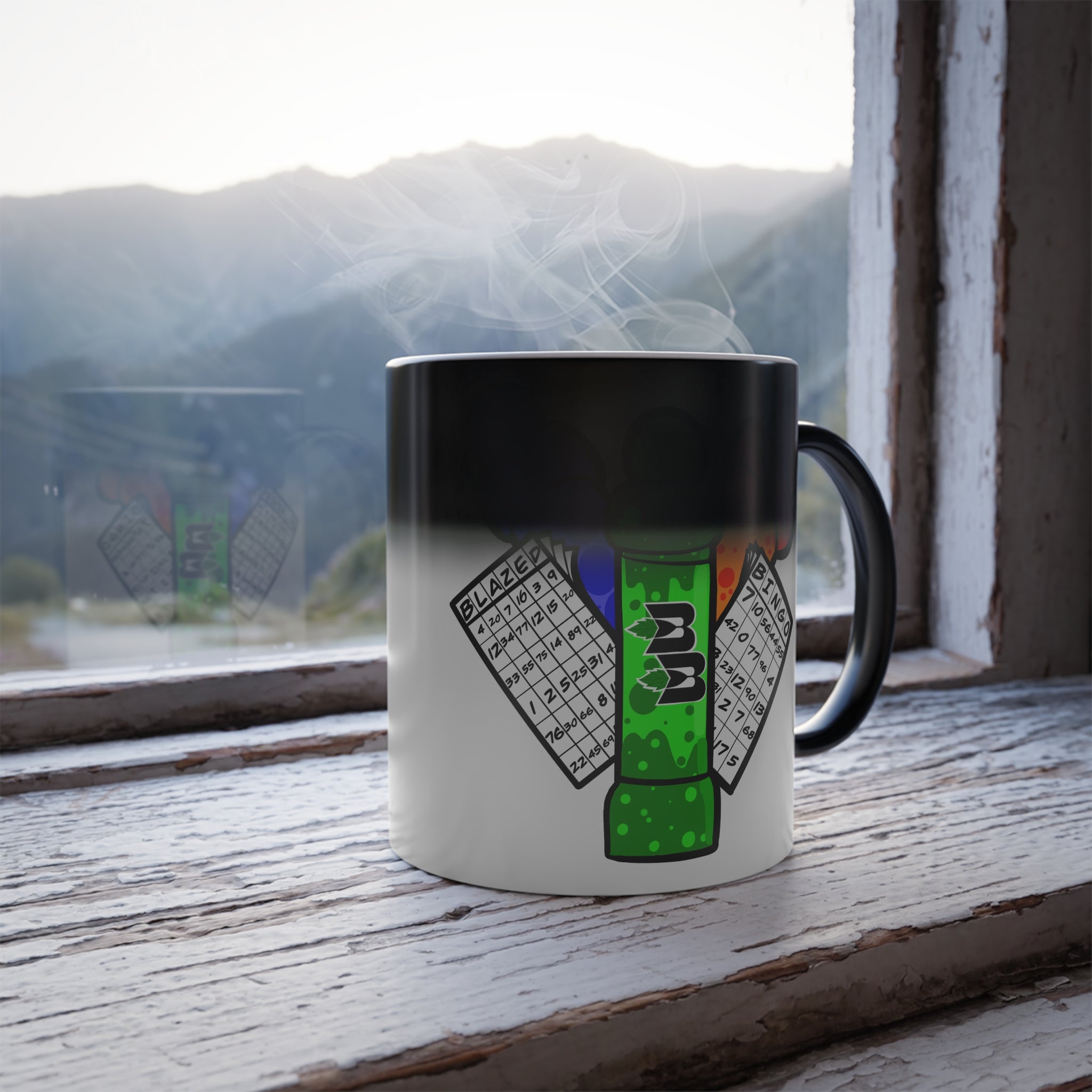 Color Morphing Mug - Unique Heat Sensitive, Custom Gift for Coffee Lovers, Color Changing Cup, Fun Kitchen Decor, Great for Home & Office